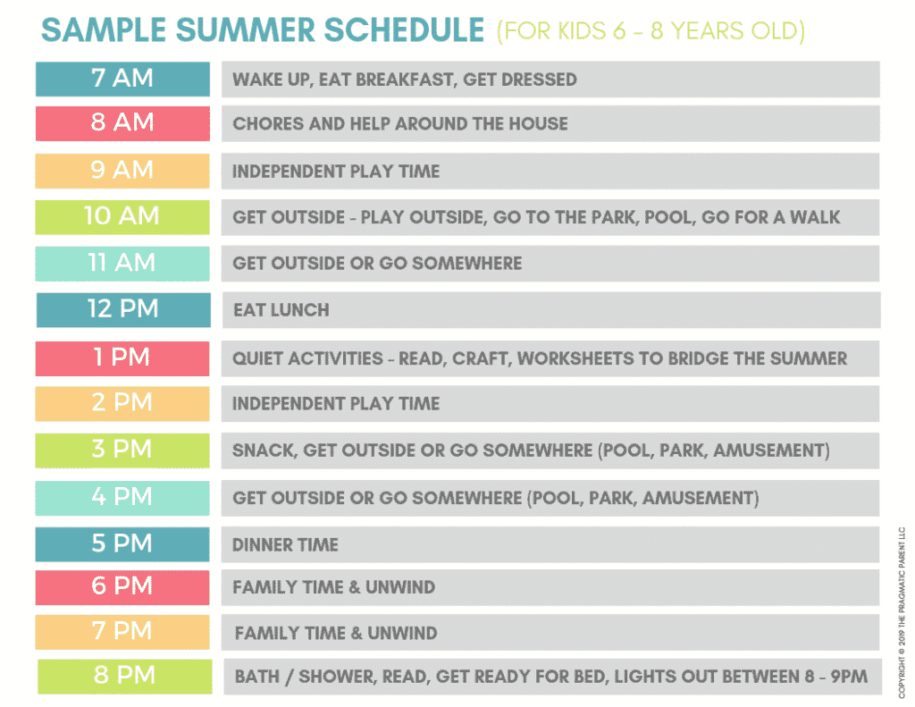 Need a summer schedule for kids? I created a summer schedule for kids that will help structure your days. Daily routines for kids