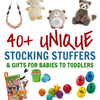 Looking for Christmas gifts for your baby or toddler? Is it baby's first christmas? 40+ unique stocking stuffers and gift ideas for babies and toddlers.