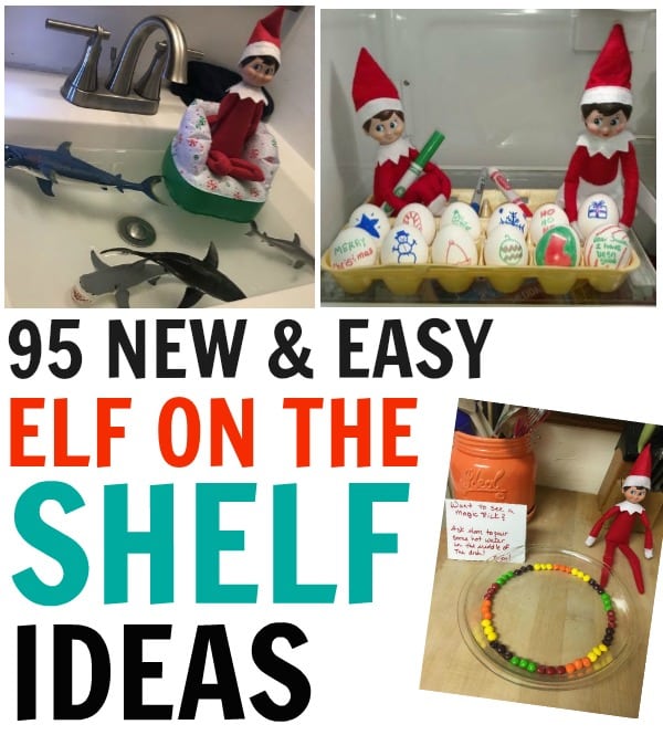 95 NEW Quick, Funny & Easy Elf on the Shelf Ideas your kids will love & will be talking about for days. Fresh Elf ideas, yet quick & easy for busy parents