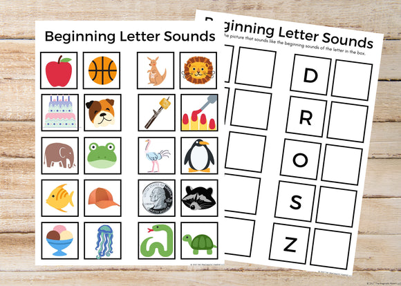 Beginning Letter Sounds Worksheets