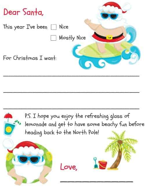 dear santa letter to santa beach