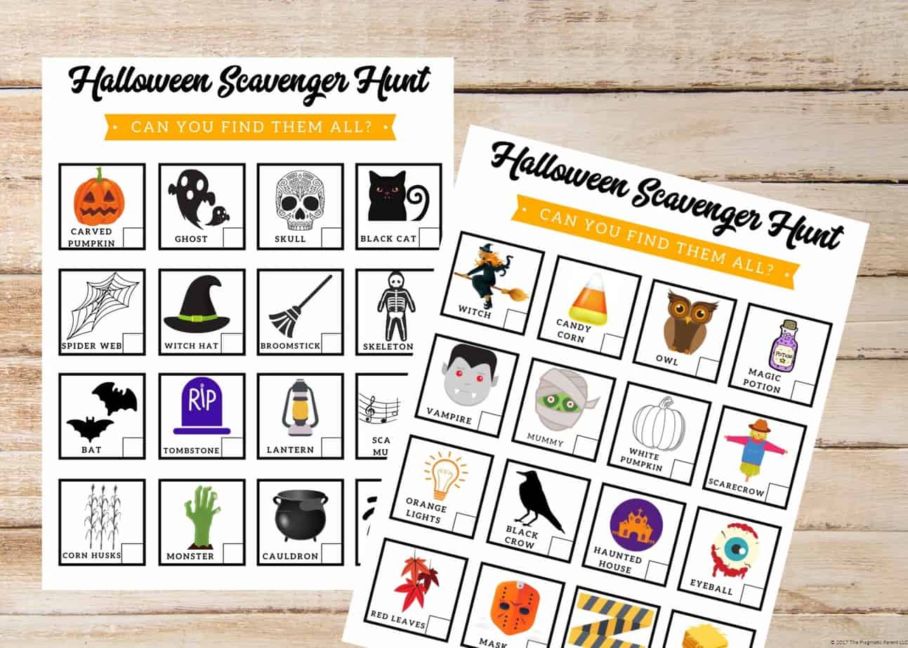 If you're looking for a fun activity for kids this October - these 2 colorful Halloween Scavenger Hunts are fun & easy entertainment for kids of all ages!