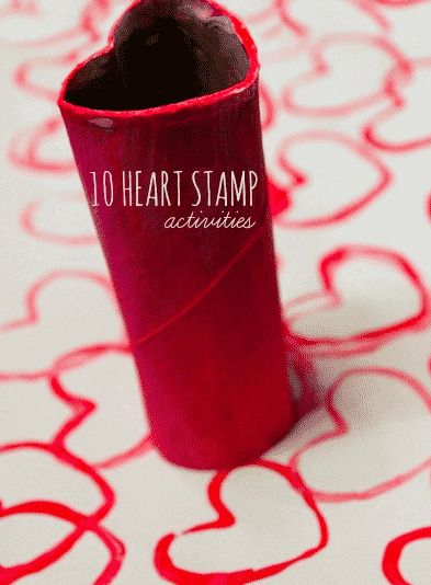 heart stamp for toddler valentines day craft 