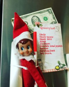 elf on the shelf grocery shopping list