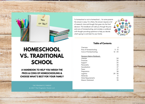 Homeschool vs. Traditional School Parent's Workbook