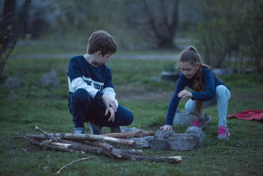 Kids Playing Outside at Night